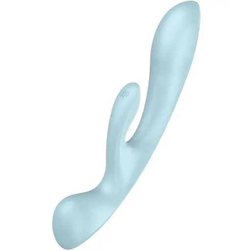 Вібратор кролик Satisfyer Triple Oh 24 см блакитний