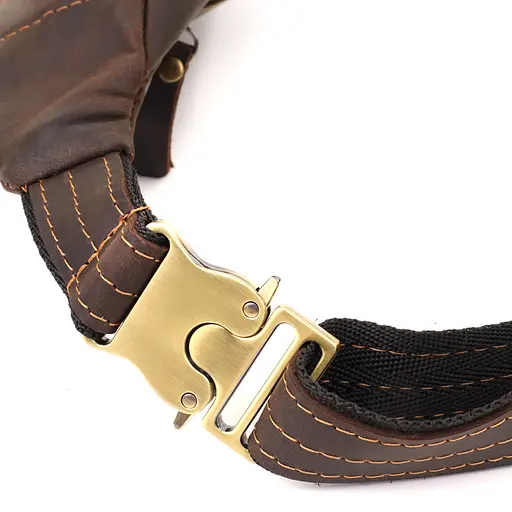 Зручна сумка-бананка для чоловіків із натуральної вінтажної шкіри SHVIGEL 34х12х4 см sum0027452 - фото 6