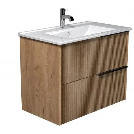 Тумба Мойдодир Grace 80-A з умивальником Su-80 дуб підсмажений - фото 1