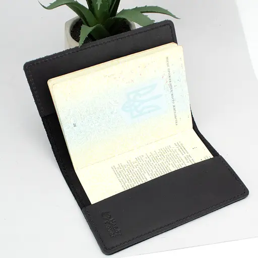 Обложка на паспорт кожаная HandyCover HC0073 черная - фото 2