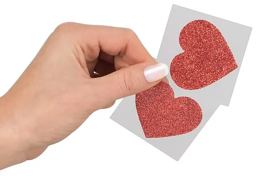 Наклейки для сосків Cottelli Accessoires Titty Sticker Heart червоний - фото 5