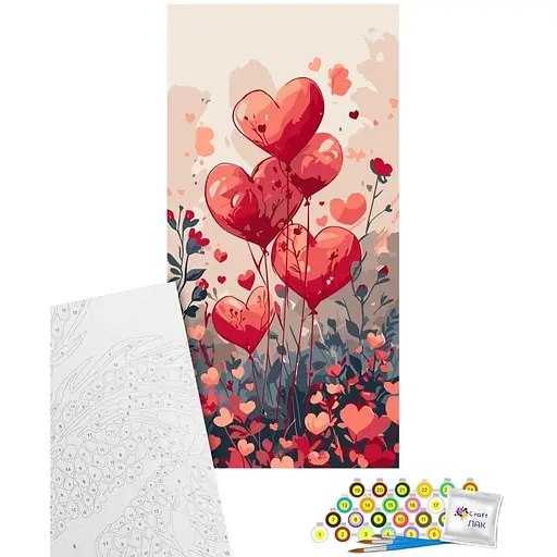 Картина по номерам Art Craft Воздушные сердца 40х80 см (16517-AC) - фото 1