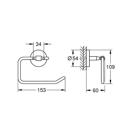 Держатель туалетной бумаги Grohe QuickFix Start Cosmopolitan 41165000 Хром - фото 2