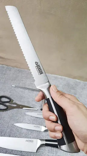 Найлучший набор качественных ножей для кухни Benson 8в1 из нержавеющей стали на вращающейся подставке - фото 6
