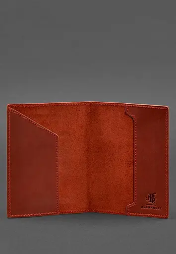 Кожаная обложка для паспорта с гербом Германии коралл Crazy Horse - фото 4