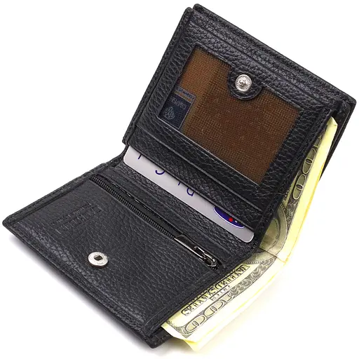 Мужской кожаный кошелек Canpellini 9.5х10.2х1 см acs0025714 - фото 4