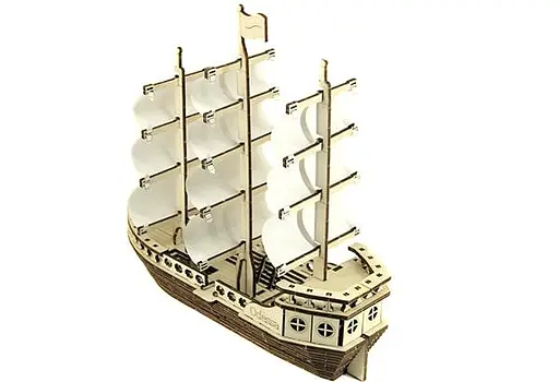 Дерев'яний конструктор Вітрильний Корабель 155 деталей - фото 7