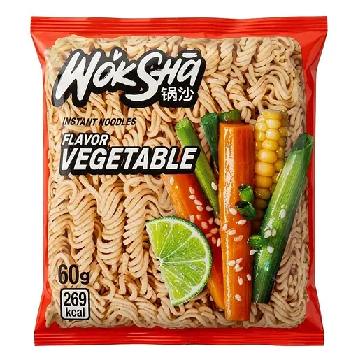 Вермишель быстрого приготовления WokSha со вкусом овощей 60 г - фото 1