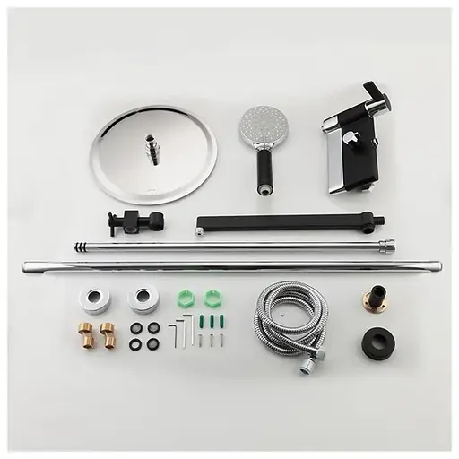 Душова система Gappo G2481, вилив - перемикач на лійку, чорний/хром, Чорний матовий - фото 5