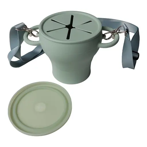 Безопасная пищевая силиконовая складная чашка oldbro 450 мл olive - фото 1