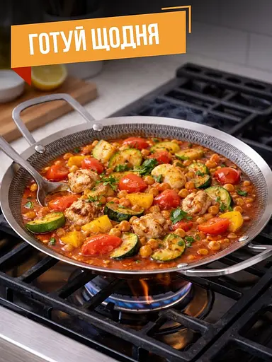 Гриль - сковорода для BBQ из нержавеющей стали| 34 см - фото 3