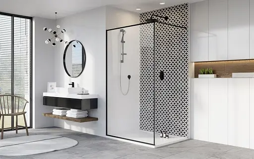 Душова перегородка Radaway Modo New Black II Frame 55 см профіль чорний 389055-54-56 - фото 5