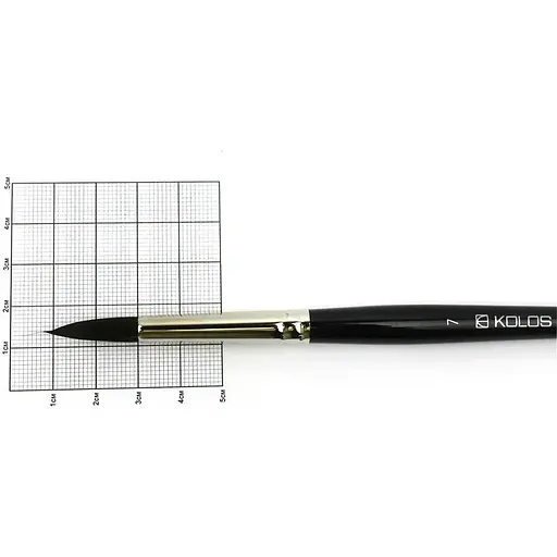 Кисть белка круглая Classic 3049R №7 короткая ручка Kolos