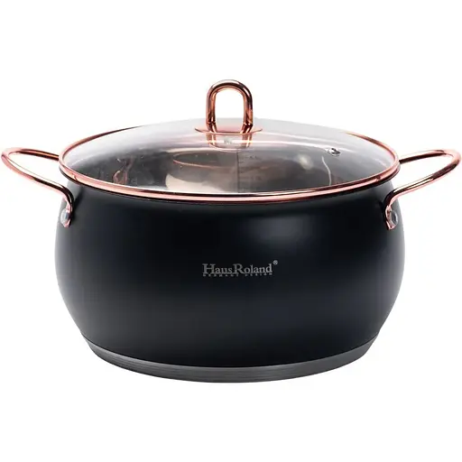 Набор кастрюль Haus Roland из нержавеющей стали 6,1/2,6/3,6 л, черный HP33525B - фото 3