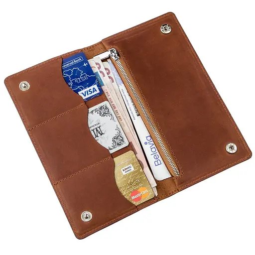 Мужской кожаный кошелек Shvigel 19х9.5х1 см acs0016052 - фото 3