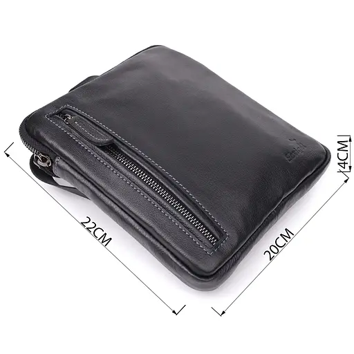 Сумка на плечо для мужчин из прочной зернистой кожи SHVIGEL 20х22х4 см sum0027432 - фото 3