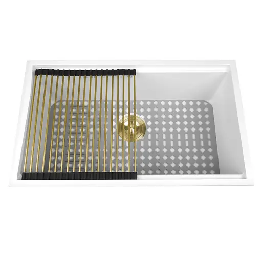 Кухонна мийка під стільницю біла з нержавіючої сталі 1.5 мм Nett NW-7042, Білий - фото 4