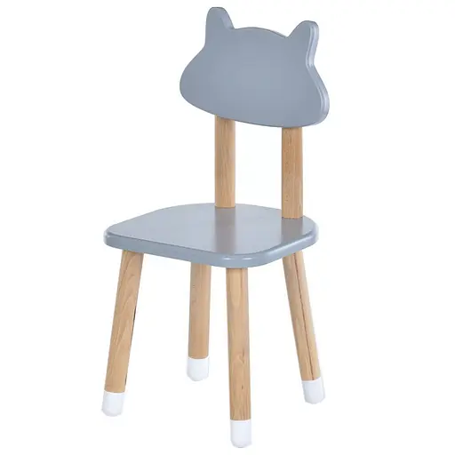 Детский стульчик "Котик" 04-5C4 серый, МДФ