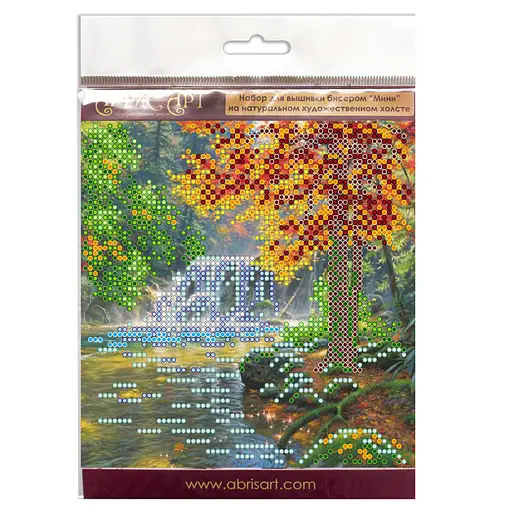 Набор для вышивки бисером "У водопада" AM-163 15х15 см - фото 3