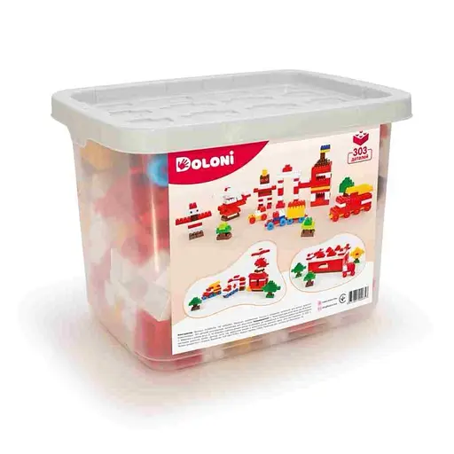 Конструктор ДСНС/Крепость/Скорая помощь, 303 детали, в контейнере для хранения, Фламинго, 013999/04