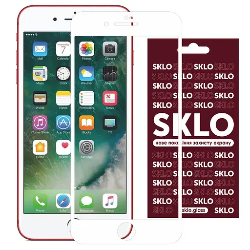 Захисне скло SKLO 3D для Apple iPhone 7/8/SE 2020 4.7 Білий