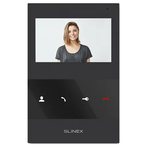 Аналоговий відеодомофон Slinex SQ-04M (black), 4,3” кольоровий екран TFT, слот microSD, 119×175×21 мм