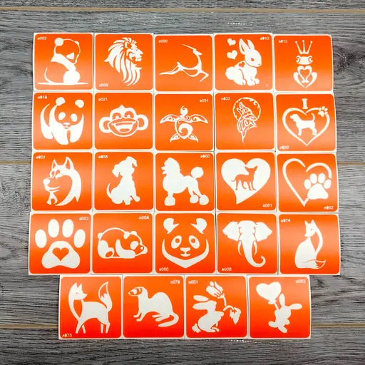 Набір трафаретів для біо-тату «A - тварини» a-simple_24_1 - фото 2