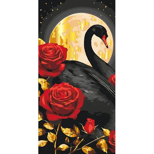 Набір для розпису ArtCraft Чорний лебідь з металізованими фарбами 40 x 80 см (11588-AC)