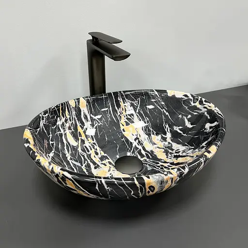 Умивальник VBI Parma black opal накладний VBI-011008, Чорний - фото 3