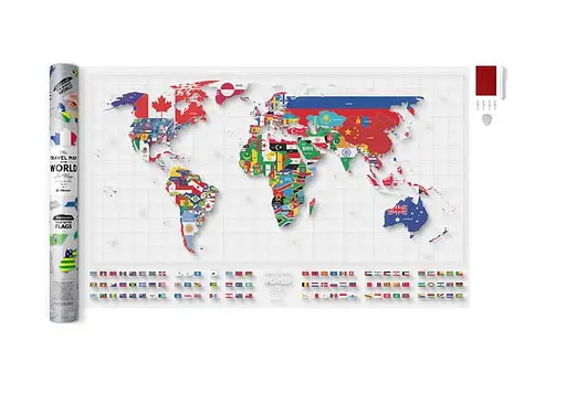 Скретч карта мира 1DEA.me Travel Map AIR Flags (англ.) (13085) - фото 4