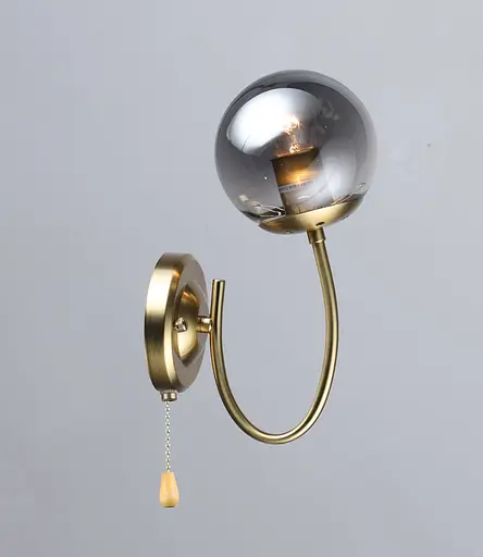 Бра з одним скляним плафоном N6609/1W (Мідь)