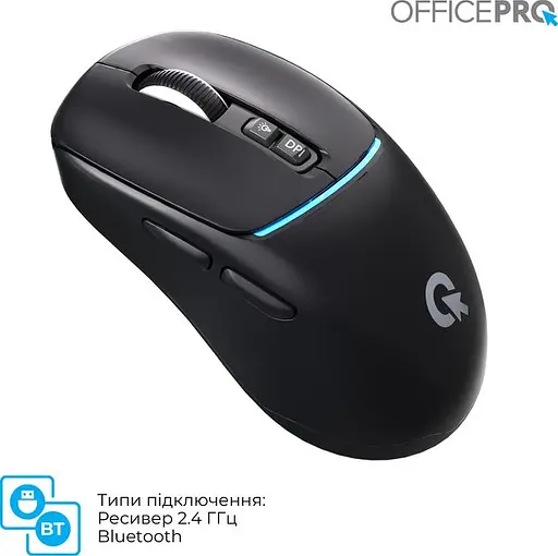 Миша OfficePro Silent Click Wireless Black (M468B) - фото 7