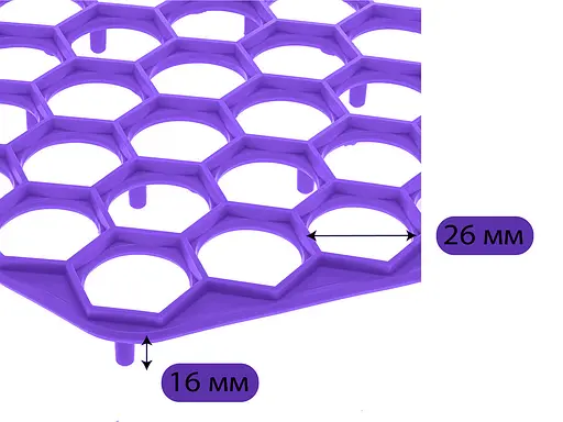 Пластикова пельменниця шестикутна (форма для приготування пельменів) Ø23 см, Kitchette Фіолетовий 85668 - фото 4