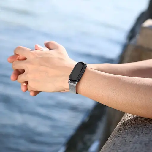 Ремінець для фітнес-браслета Boorui для Xiaomi Mi Band 8 і 9 міланська петля сірий - фото 6