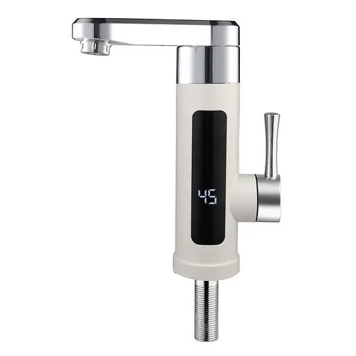 Проточный водонагреватель для умывальника поворотный излив датчик температуры 3,3 кВт белый Wezer SDR-H11T - фото 1