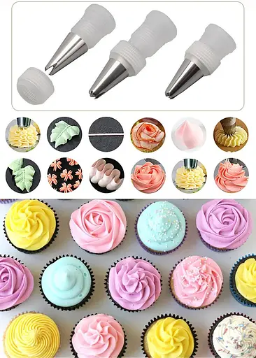 Набір із 23 кондитерських насадок із нержавіючої сталі з перехідником, A-plus 85475 - фото 8