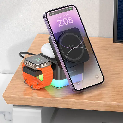 БЗП Borofone BQ34 Square 3in1 15W Black - фото 8