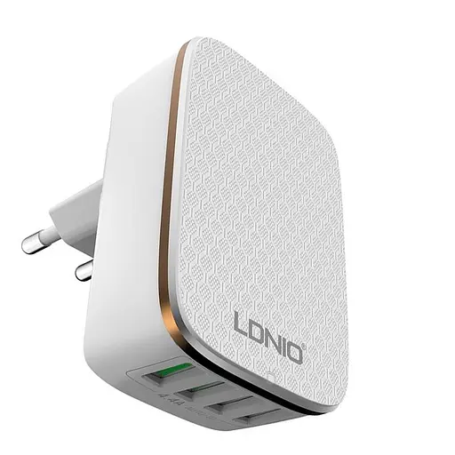 Зарядный адаптер 4 порта Ldnio A4404 зарядное устройство 4 USB 4.4A - фото 1