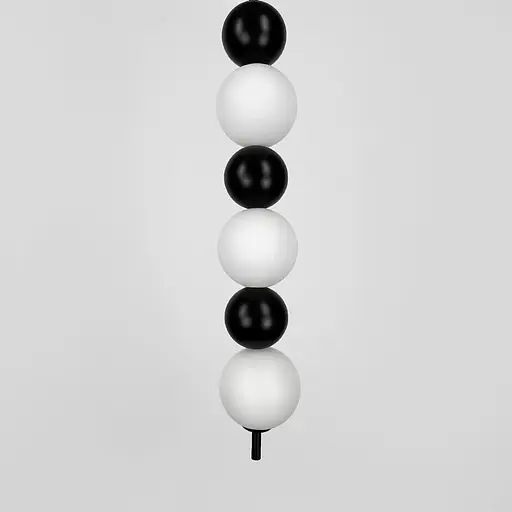 Світлодіодний підвіс із чорними та білими кульками 60 см | Line F | Арт. NO22/3 BK - фото 4