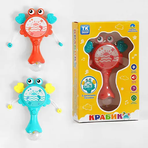 Брязкальце Крабик TK Group українська озвучка, світло, мелодії - фото 2