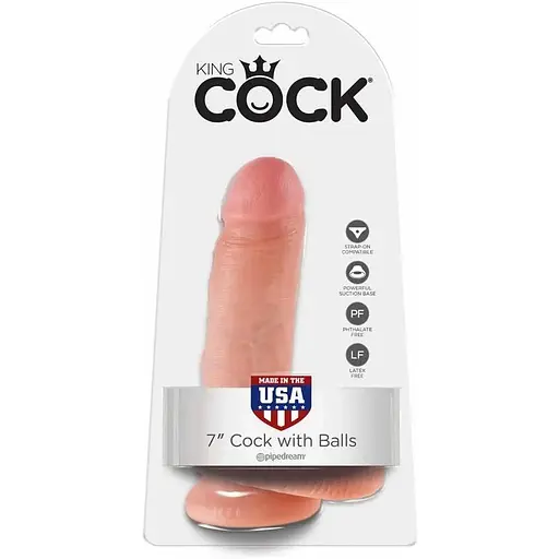 Фалоімітатор King Cock 7 Inch With Balls 19.4 см тілесний