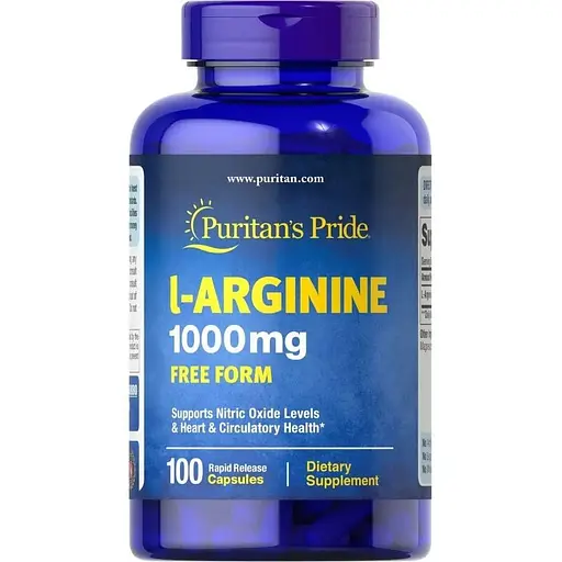 Амінокислота Puritan's Pride L-Arginine 1000 mg, 100 капсул