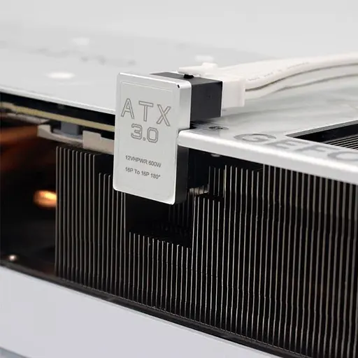 Перехідник живлення Phobya 12VHPWR Adapter 180 Grad 16Pin to 16Pin - White Right - фото 5