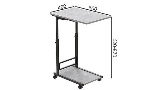 Стол приставной Ferrum-decor Френа 62x40x60 металл Черный ДСП Бетон 16мм (FRD-102511) - фото 4