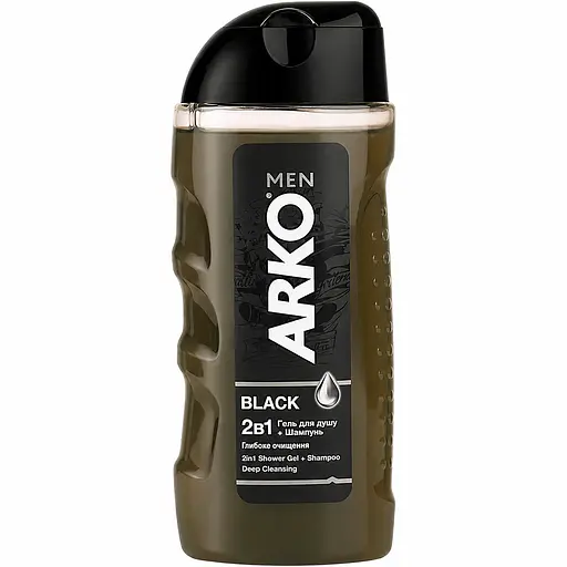 Шампунь-гель для душу Arko Men Black 2в1 з активованим вугіллям 260 мл