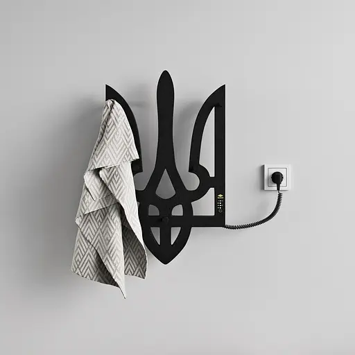 Электрический полотенцесушитель Kosser Тризуб 600x360 EL тайм. чeрний РТ01EL, Черный матовый, Правое - фото 4