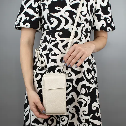 Гаманець з чохлом для телефону з ручкою на плече Virginia Conti 03047 бежевий - фото 2