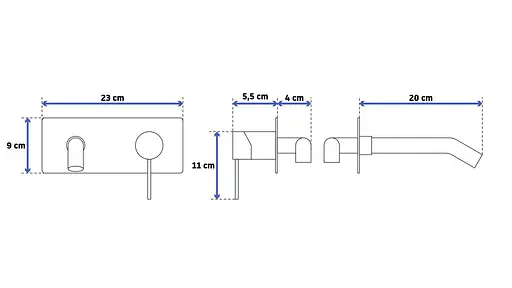 Змішувач для умивальника Rea Viva gold золото прихованого монтажу (настінний) REA-B6251 Золотий - фото 3
