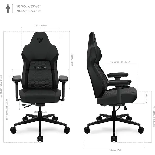 Геймерське крісло ThunderX3 Core Smart Racer Black (TEGC-2069101.11) [145372] - фото 8