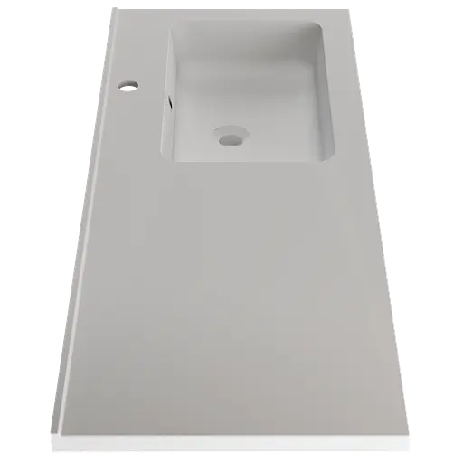 Раковина матова врізна Amidicon Rodeo 120R 1200x480 з литого каменю RODEO_120R_MAT, Білий матовий - фото 3